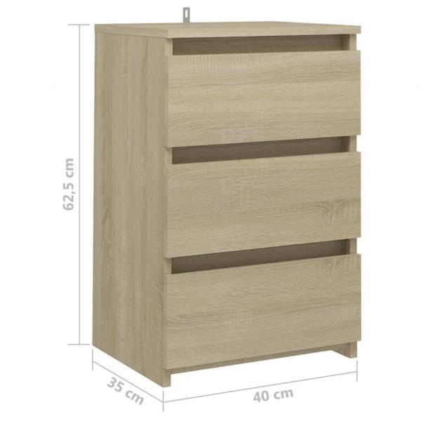 Nachttische 2 Stk. Sonoma-Eiche 40x35x62,5 cm Holzwerkstoff