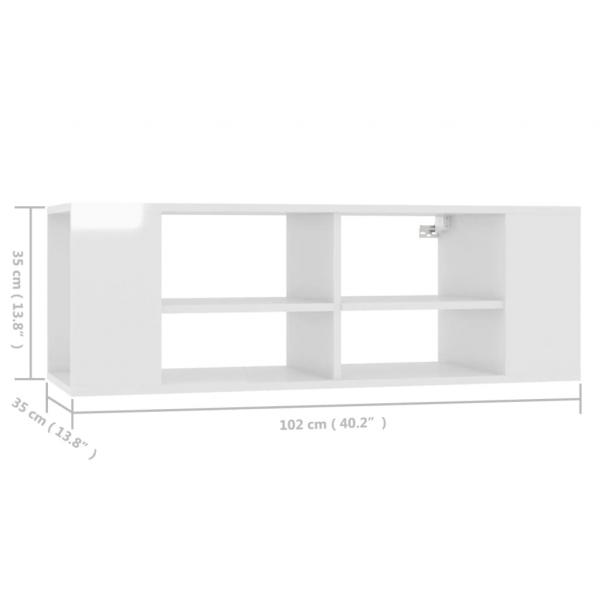 TV-Wandschrank Hochglanz-Weiß 102x35x35 cm Holzwerkstoff