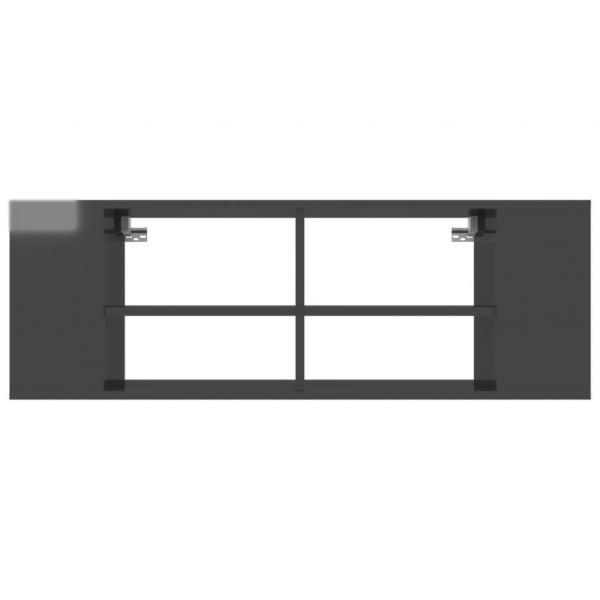 TV-Wandschrank Hochglanz-Grau 102x35x35 cm Holzwerkstoff