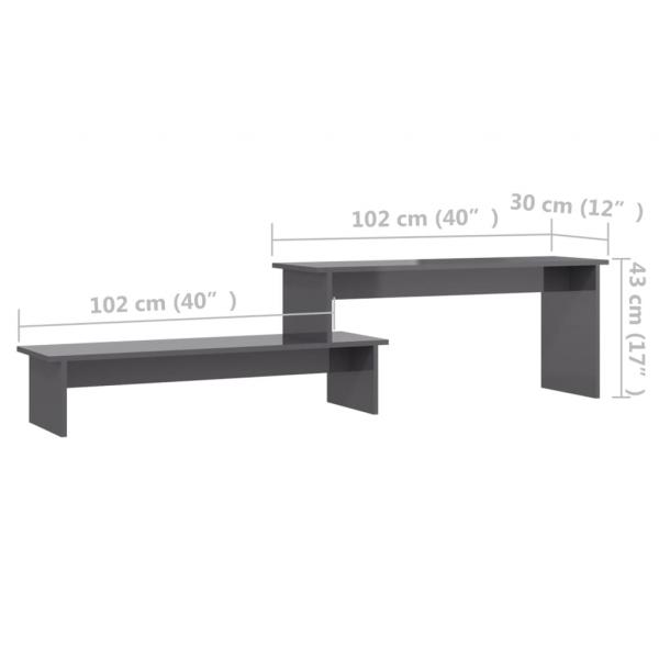 TV-Schrank Hochglanz-Grau 180x30x43 cm Holzwerkstoff