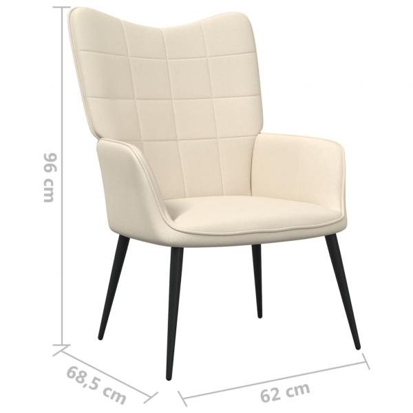 Relaxsessel mit Hocker Creme Stoff 