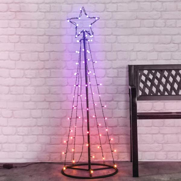 ARDEBO.de - HI Weihnachtsbeleuchtung Weihnachtsbaum-Alternative 62 LEDs 100 cm 