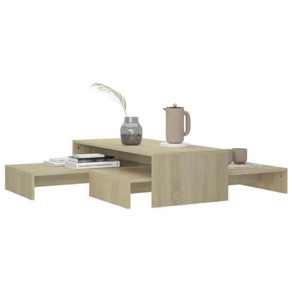 Satztisch-Set Sonoma-Eiche 100x100x26,5 cm Holzwerkstoff