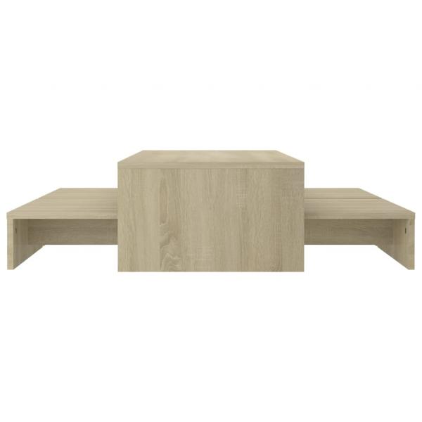 Satztisch-Set Sonoma-Eiche 100x100x26,5 cm Holzwerkstoff