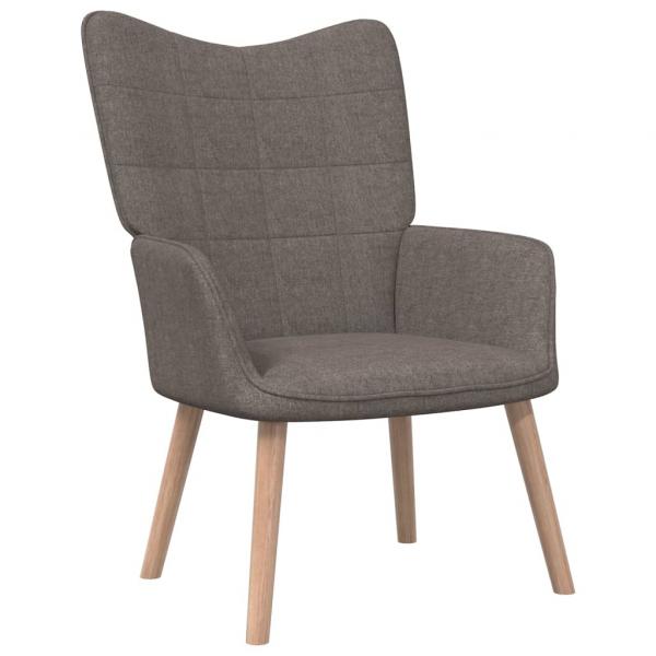 Relaxsessel mit Hocker Taupe Stoff