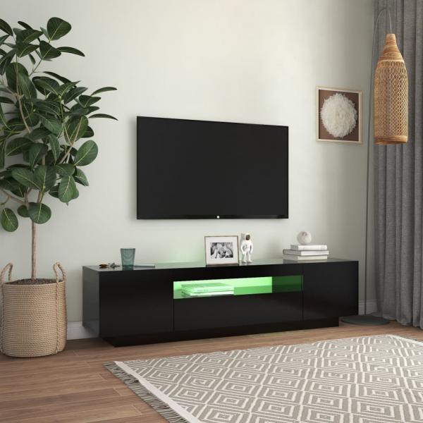 TV-Schrank mit LED-Leuchten Schwarz 160x35x40 cm