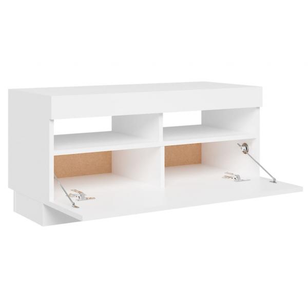 TV-Schrank mit LED-Leuchten Weiß 80x35x40 cm