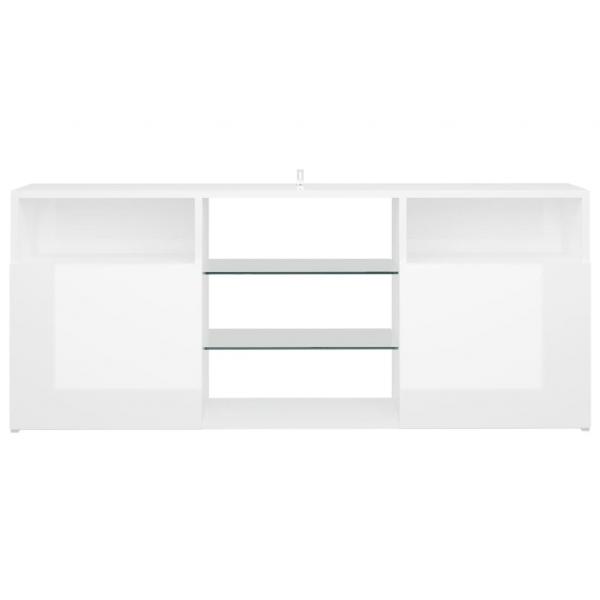 TV-Schrank mit LED-Leuchten Hochglanz-Weiß 120x30x50 cm