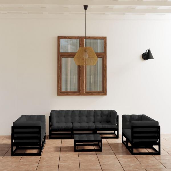 ARDEBO.de - 8-tlg. Garten-Lounge-Set mit Kissen Kiefer Massivholz