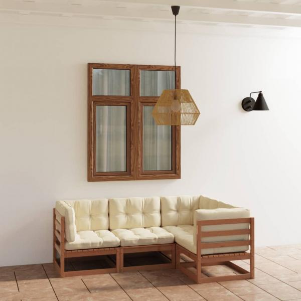 ARDEBO.de - 4-tlg. Garten-Lounge-Set mit Kissen Kiefer Massivholz