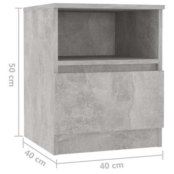 Nachttische 2 Stk. Betongrau 40x40x50 cm Holzwerkstoff