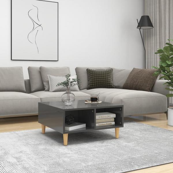 ARDEBO.de - Couchtisch Hochglanz-Grau 60x60x30 cm Holzwerkstoff