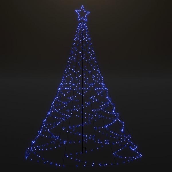 LED-Weihnachtsbaum mit Metallstange 500 LEDs Blau 3 m