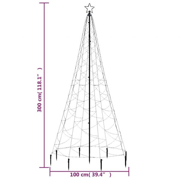 LED-Weihnachtsbaum mit Metallstange 500 LEDs Blau 3 m