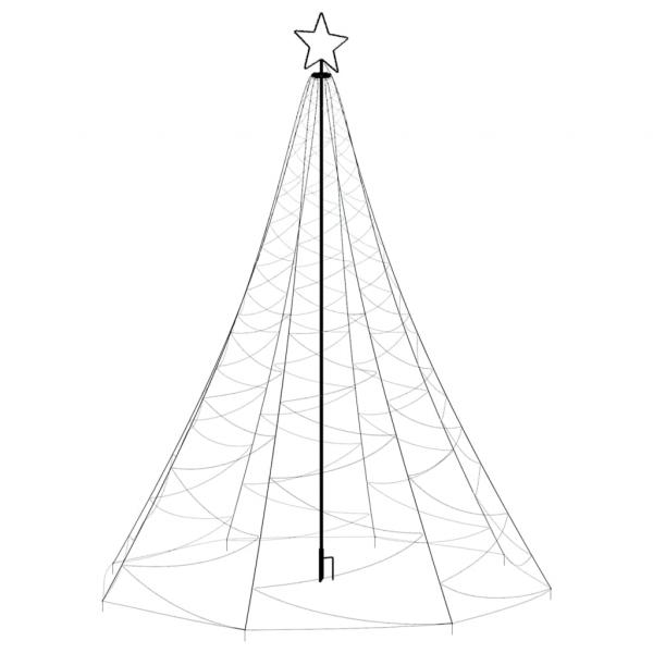 LED-Weihnachtsbaum mit Metallstange 500 LEDs Blau 3 m