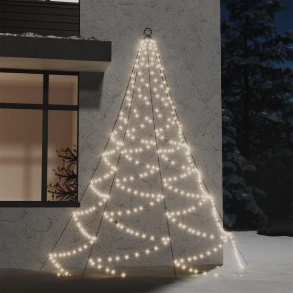 ARDEBO.de - Weihnachtsbaum an der Wand mit Metallhaken 260 LED Warmweiß 3 m