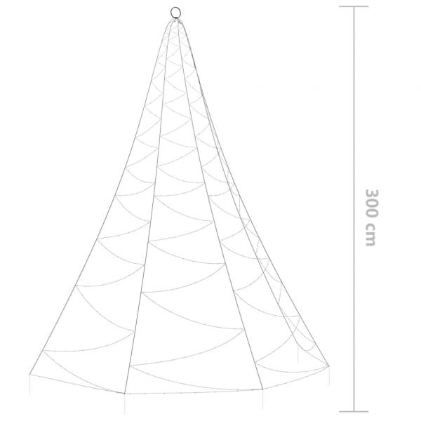 Weihnachtsbaum an der Wand mit Metallhaken 260 LED Kaltweiß 3 m