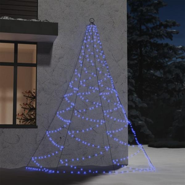 ARDEBO.de - Weihnachtsbaum an der Wand mit Metallhaken 260 LED Blau 3 m