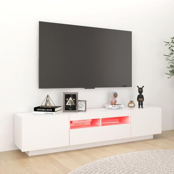 TV-Schrank mit LED-Leuchten Weiß 180x35x40 cm