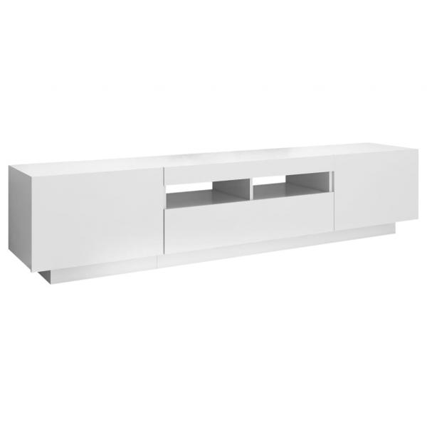 TV-Schrank mit LED-Leuchten Weiß 180x35x40 cm