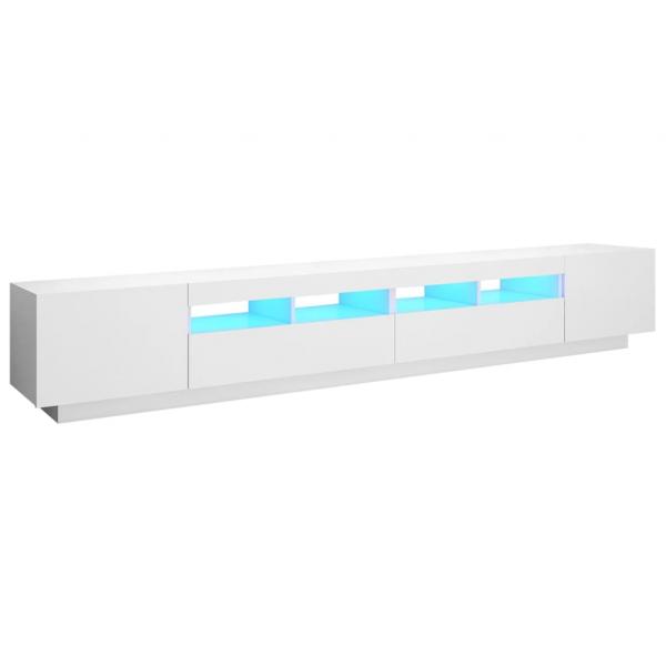 TV-Schrank mit LED-Leuchten Weiß 260x35x40cm