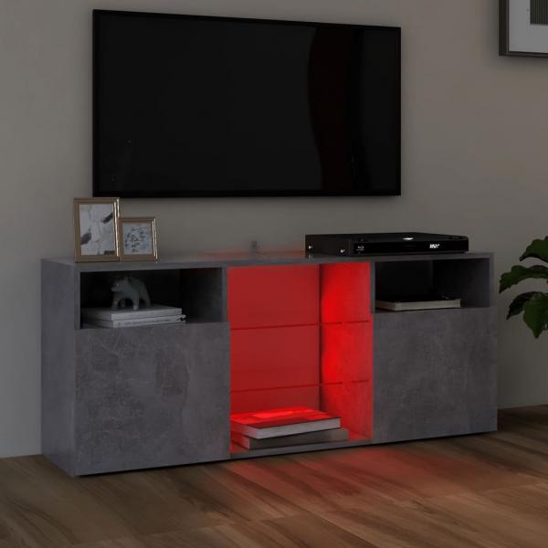 TV-Schrank mit LED-Leuchten Betongrau 120x30x50 cm