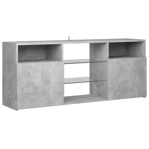 TV-Schrank mit LED-Leuchten Betongrau 120x30x50 cm