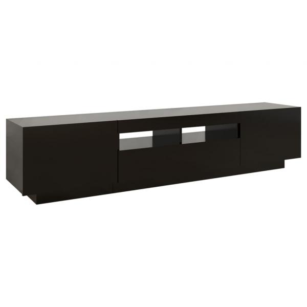 TV-Schrank mit LED-Leuchten Schwarz 180x35x40 cm