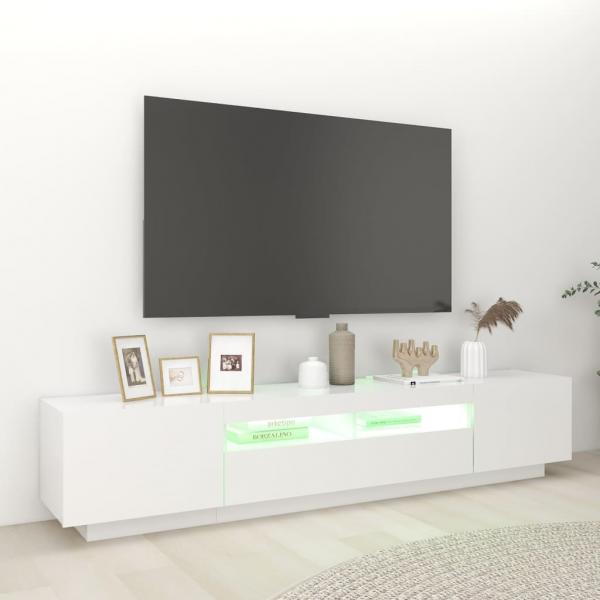 TV-Schrank mit LED-Leuchten Weiß 200x35x40 cm