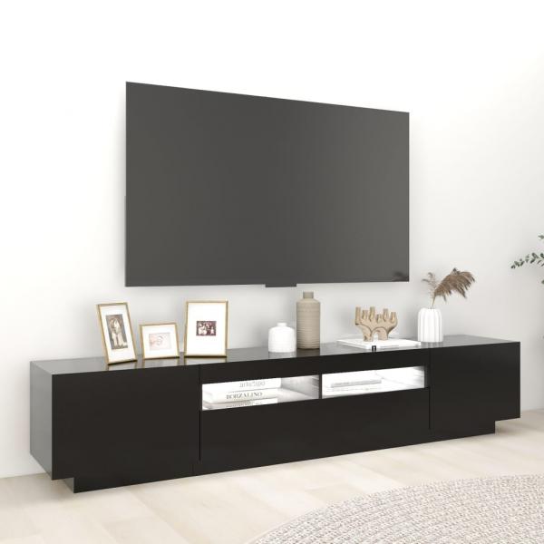 TV-Schrank mit LED-Leuchten Schwarz 200x35x40 cm