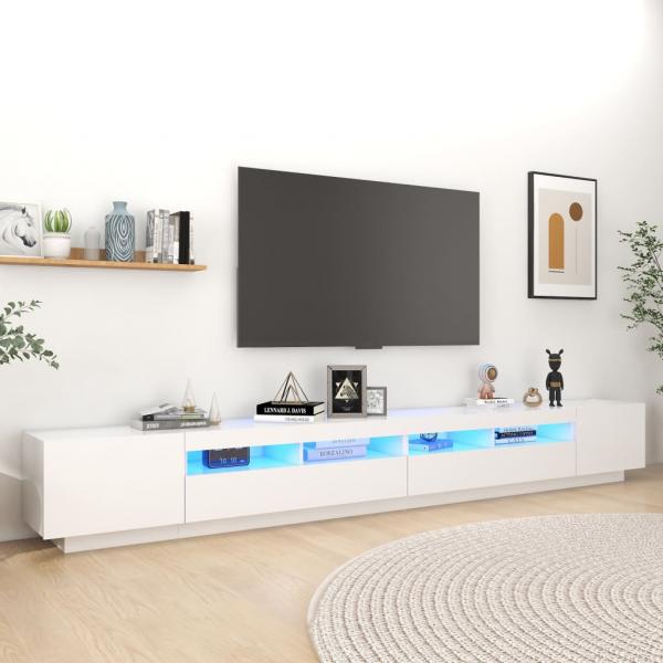 ARDEBO.de - TV-Schrank mit LED-Leuchten Weiß 300x35x40 cm