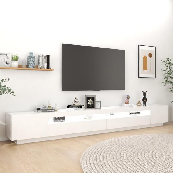 TV-Schrank mit LED-Leuchten Weiß 300x35x40 cm