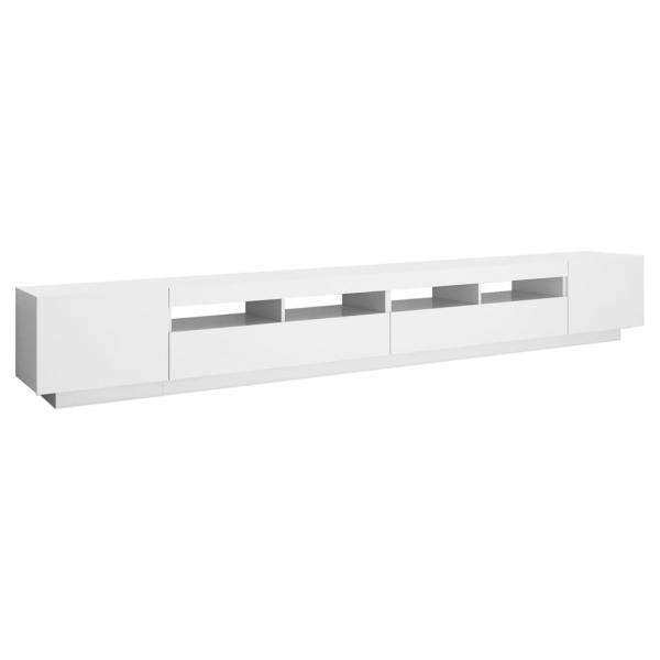 TV-Schrank mit LED-Leuchten Weiß 300x35x40 cm