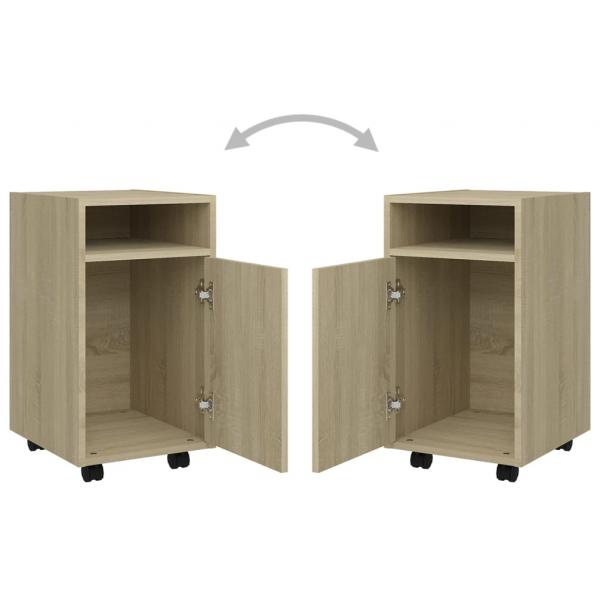 Beistellschrank mit Rollen Sonoma-Eiche 33x38x60 cm