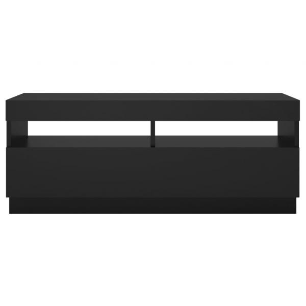 TV-Schrank mit LED-Leuchten Schwarz 100x35x40 cm