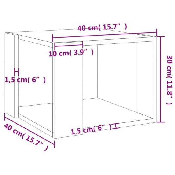 Couchtisch Sonoma-Eiche 40x40x30 cm Holzwerkstoff