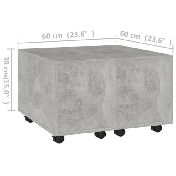 Couchtisch Betongrau 60x60x38 cm Holzwerkstoff