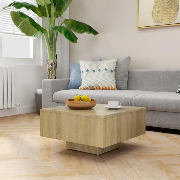 ARDEBO.de - Couchtisch Sonoma-Eiche 60x60x31,5 cm Holzwerkstoff