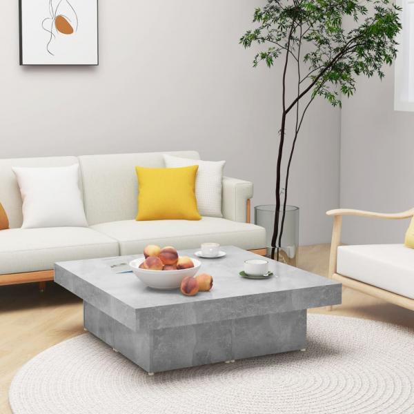 ARDEBO.de - Couchtisch Betongrau 90x90x28 cm Holzwerkstoff