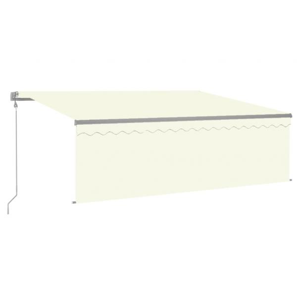 Markise Automatisch Einziehbar mit Volant 4,5x3 m Creme