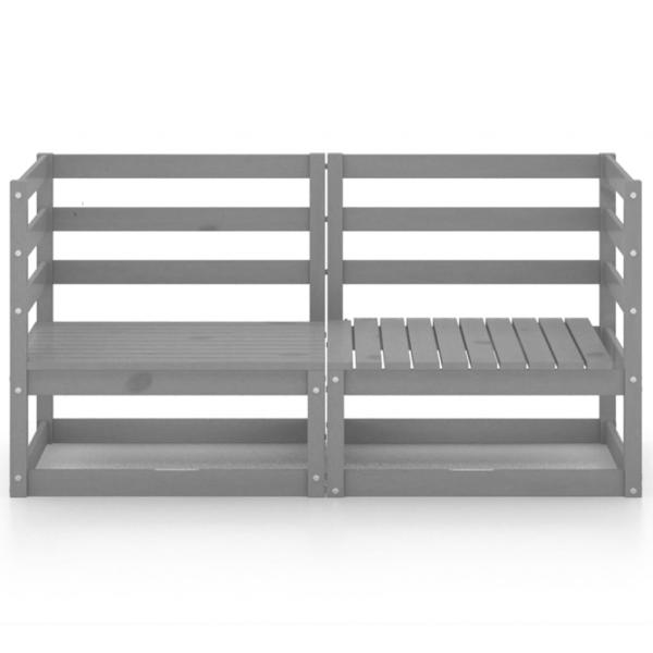 Gartensofa 2-Sitzer Grau Massivholz Kiefer