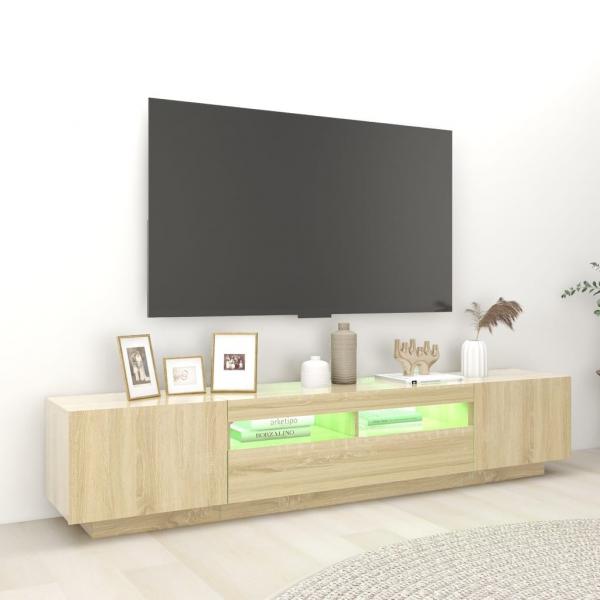 TV-Schrank mit LED-Leuchten Sonoma-Eiche 200x35x40 cm