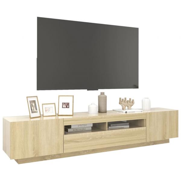 TV-Schrank mit LED-Leuchten Sonoma-Eiche 200x35x40 cm