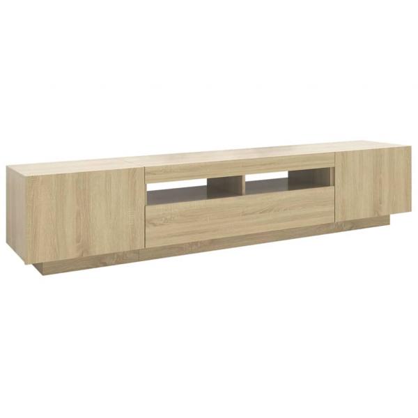 TV-Schrank mit LED-Leuchten Sonoma-Eiche 200x35x40 cm