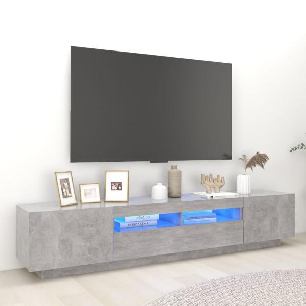 ARDEBO.de - TV-Schrank mit LED-Leuchten Betongrau 200x35x40 cm