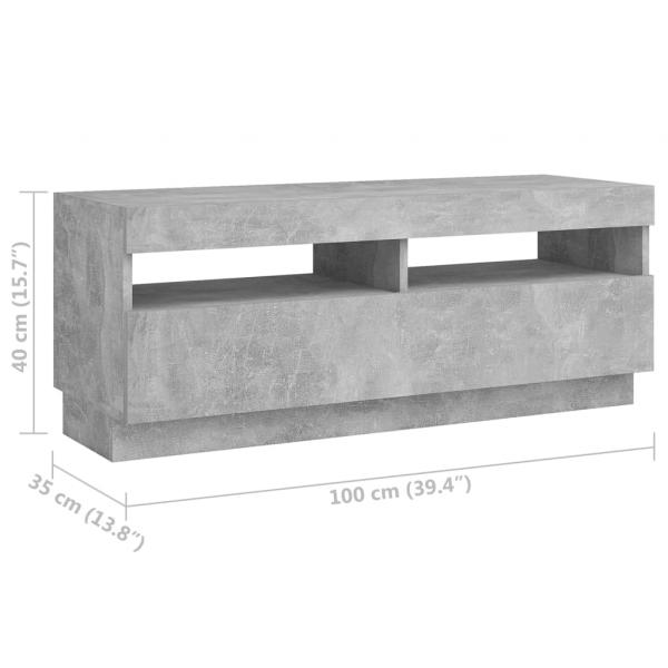 TV-Schrank mit LED-Leuchten Betongrau 200x35x40 cm