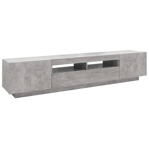 TV-Schrank mit LED-Leuchten Betongrau 200x35x40 cm