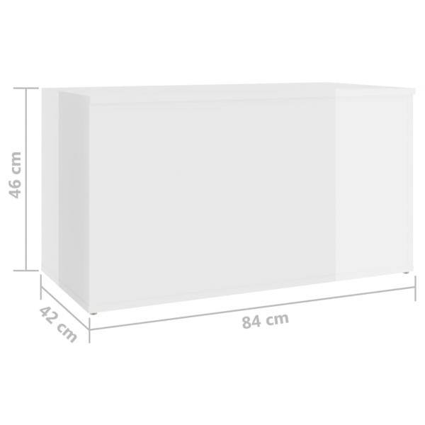 Aufbewahrungstruhe Hochglanz-Weiß 84x42x46 cm Holzwerkstoff