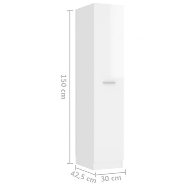 Apothekerschrank Hochglanz-Weiß 30x42,5x150 cm Holzwerkstoff
