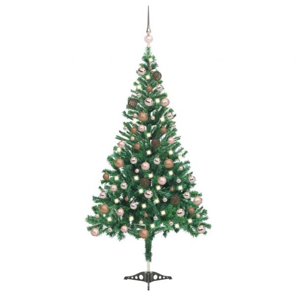 ARDEBO.de - Künstlicher Weihnachtsbaum Beleuchtung Kugeln 180cm 564 Zweige